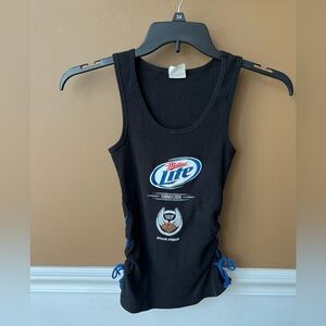 Miller Lite Women’s Black Harley Davidson Tank Top Size M Y2K